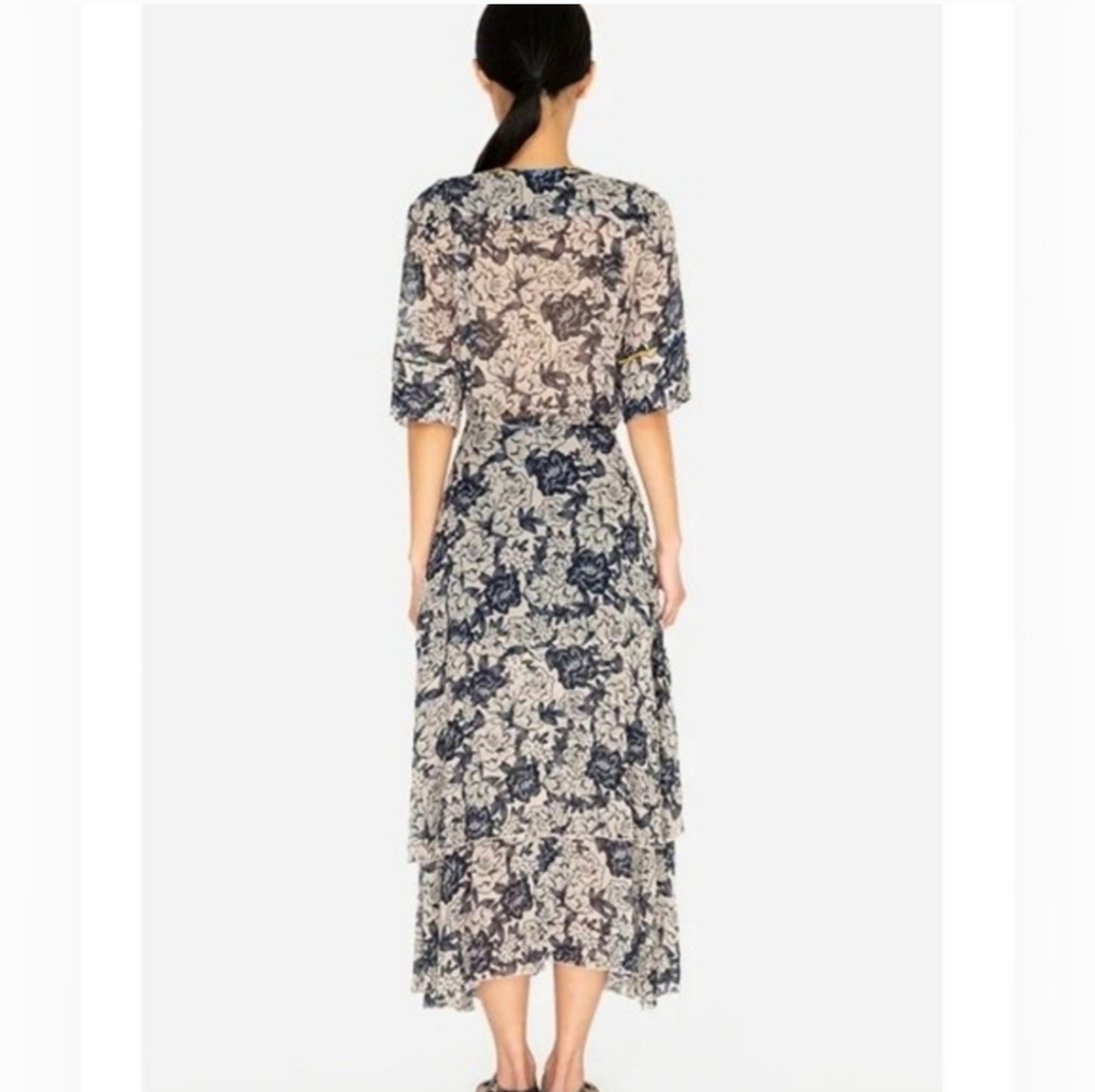 Johnny Was Micha Mixed Floral Print Wrap Dress Size L - Picture 4 of 10
